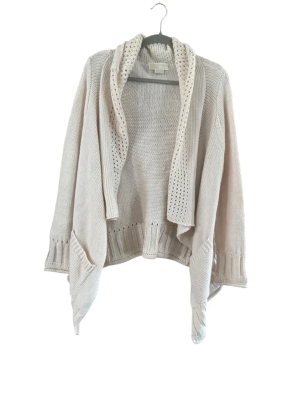 Women's Michael Kors Beige Knit Open Cardigan Sweater S